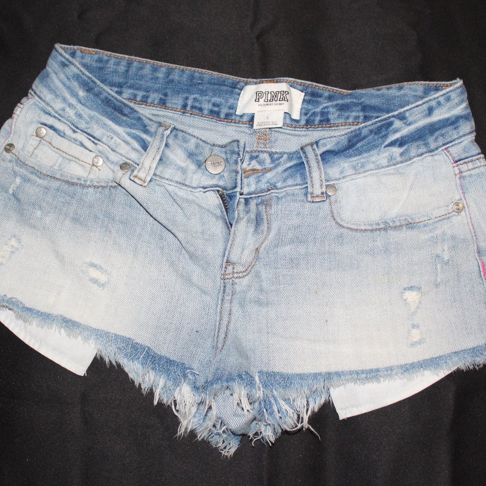 Pink jean shorts